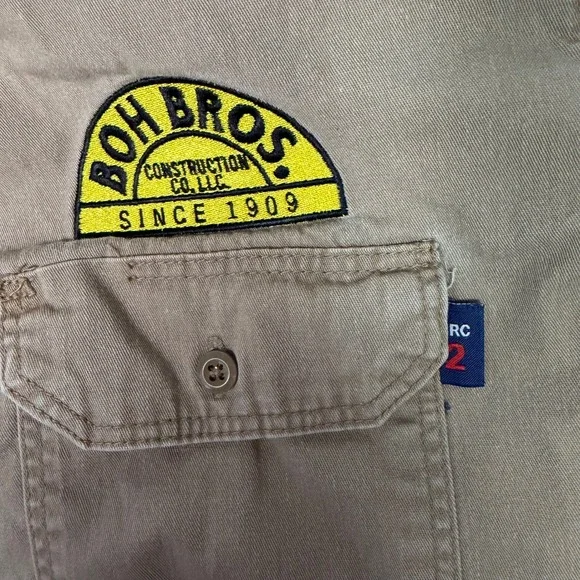 Lot of 2 LAPCO FR Mens Khaki Flame Resistant Work Shirts Boh Bros XXL IKH7 CAT2 - Picture 4 of 14